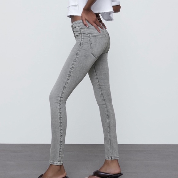 ZARA light grey skinny jeans SIZE 26 - Picture 1 of 7